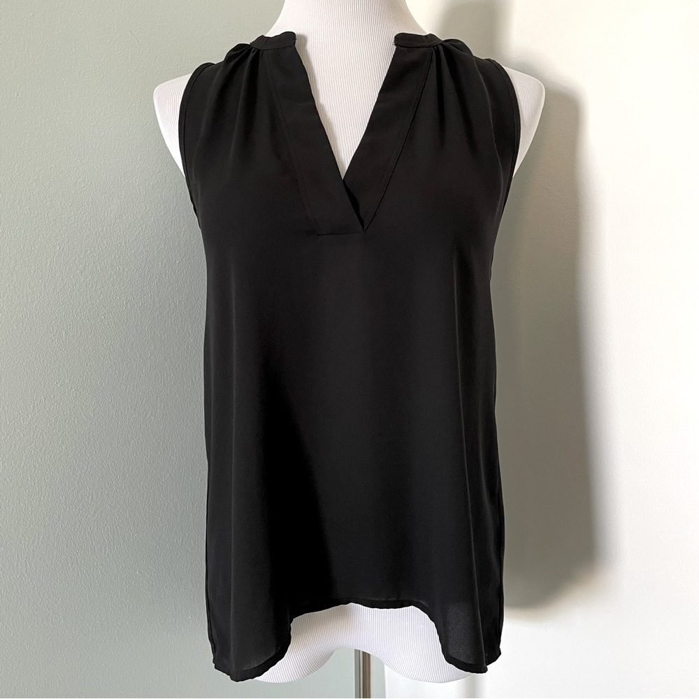 J. Crew Black Sleeveless V-Neck Blouse